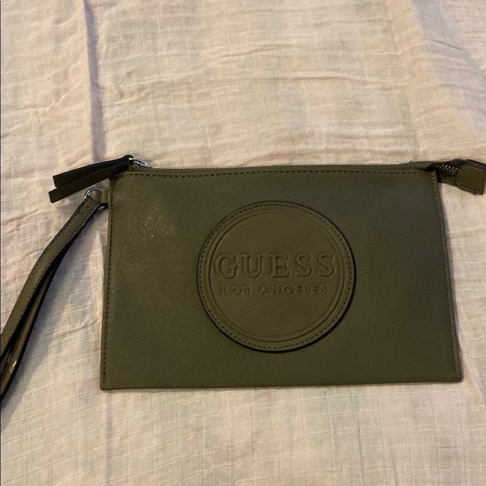 Guess Olive Green Clutch Wristlet